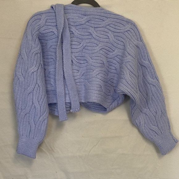 Zara Light Blue V-Neck Sweater - Picture 8 of 8